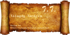 Telegdy Terézia névjegykártya